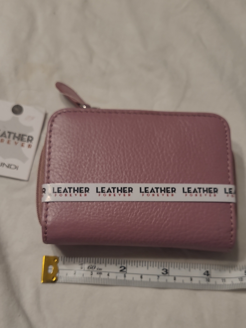 mundi Pebble Leather Zip Wallet - Mauve